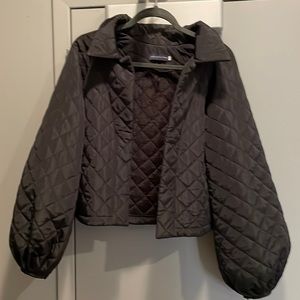 Quilted puff sleeve jacket